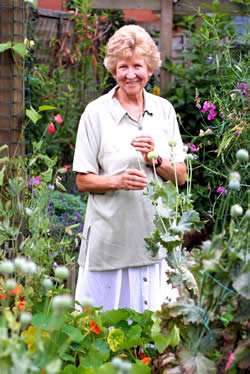 Elaine Bruce in flowers