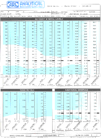 Figure 3 Moly's Retest Mineral Analysis