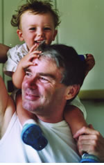 Martin J Walker with his son Juan