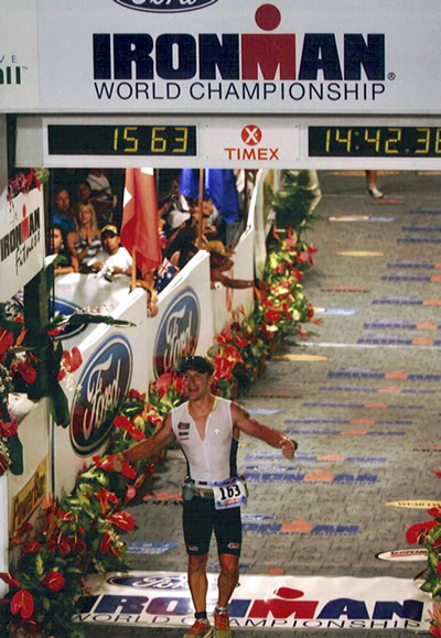 The finish of the Iron Man race