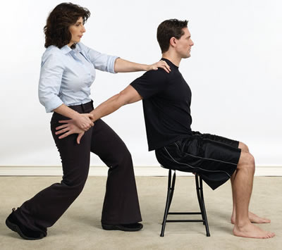 Single hand Shoulder extension – stretching the long head of the biceps