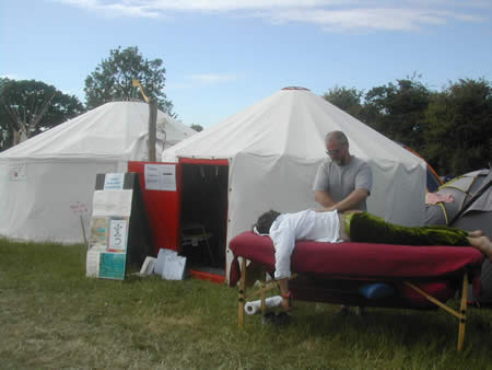 How to Ease a Tired Back. Trager at Glasto2010