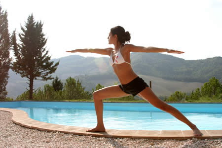 Yoga by the pool