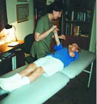 Figure 1 Susan McCrossin treating using LEAP techniques