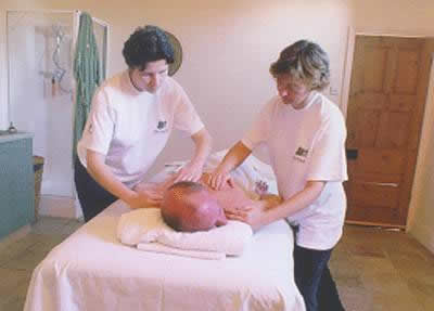 A patient receiving Ayurvedic treatment