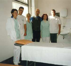 Dr Muptic (Director, Medical Centres) 3rd from right at presentation of certificates to some of his physiotherapists (New Medical Centre, October '98)