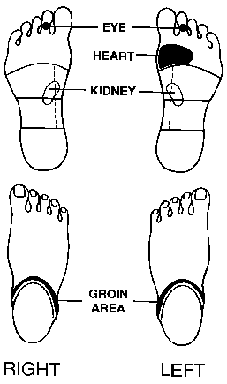 Reflexes in the feet that revealed sensitivity: Diabetes