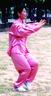 Dr Liu practising standing Qigong