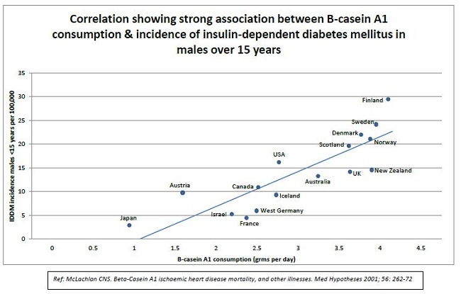 McLachlan Group Casein A1-Diabetes Correlation