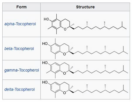 Tocopherols Form and Structure