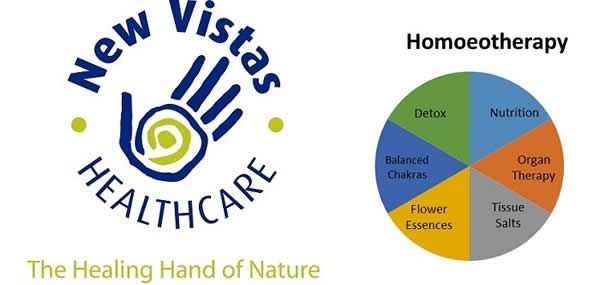 New Vistas Logo + Homoeotherapy