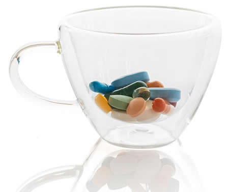 Glass Cup with Vitamins
