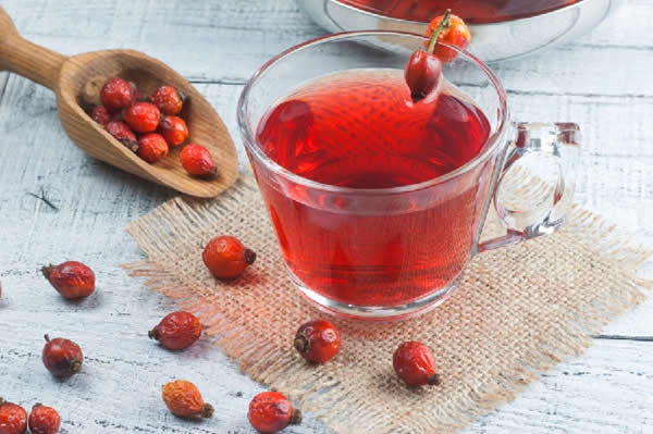 Dried rose hip herbal tea