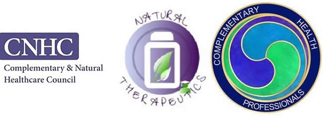 Logos (Left to Right for CNHC, Natural Therapeutics, CHP