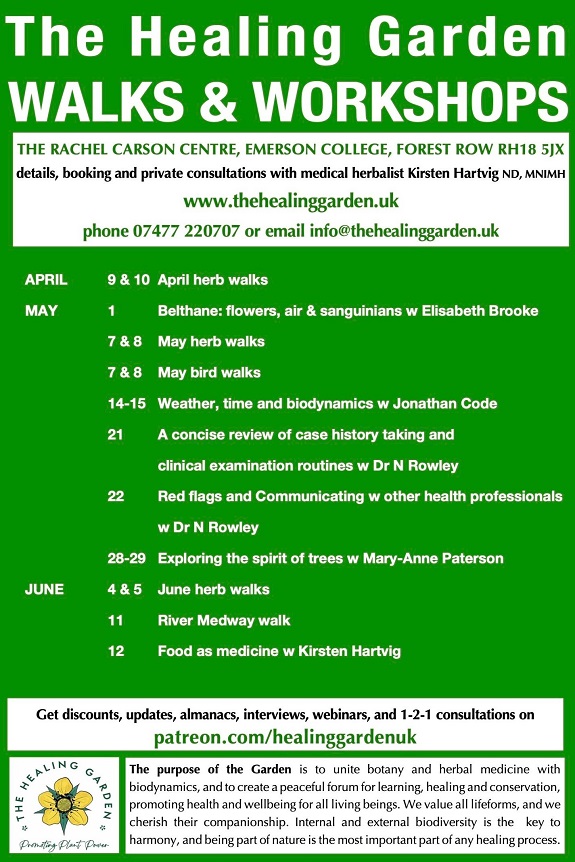 Healing Gardens Walks Schedule April - June 2022