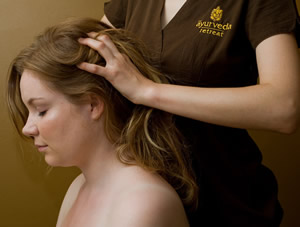Giving head massage