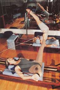 Pilates demonstration with pulley