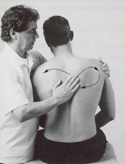 Effleurage to the back is carried out across the back, in a circular fashion or in a cephalad direction.