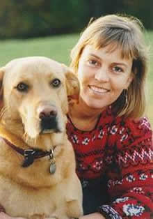 The author with her dog, Basil