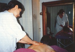A client receiving treatment
