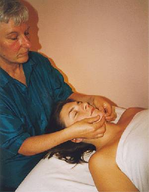 The therapist massages areas hat produce peristalsis