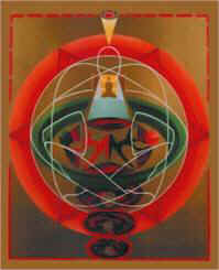 Illustration symbolising the organ of the throat by Tibetan Pulsing Healing artist Anand Socrates