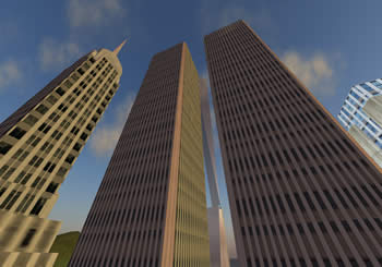 A virtual resurrection of the Twin Towers, destroyed in the 911 attacks.