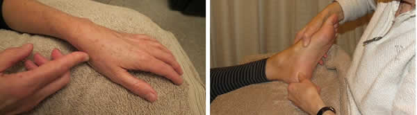 working the hand spinal and foot spinal reflexes
