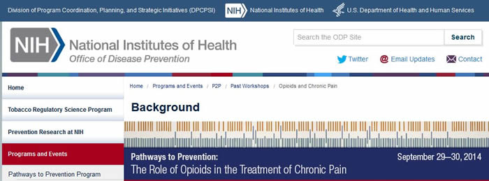 NIH Role of Opoids in Treatment of Chronic Pain