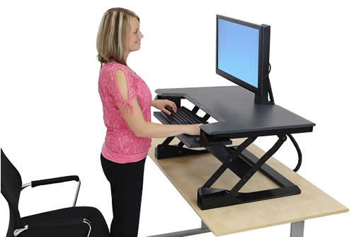 Woman at Sit-Stand Desk